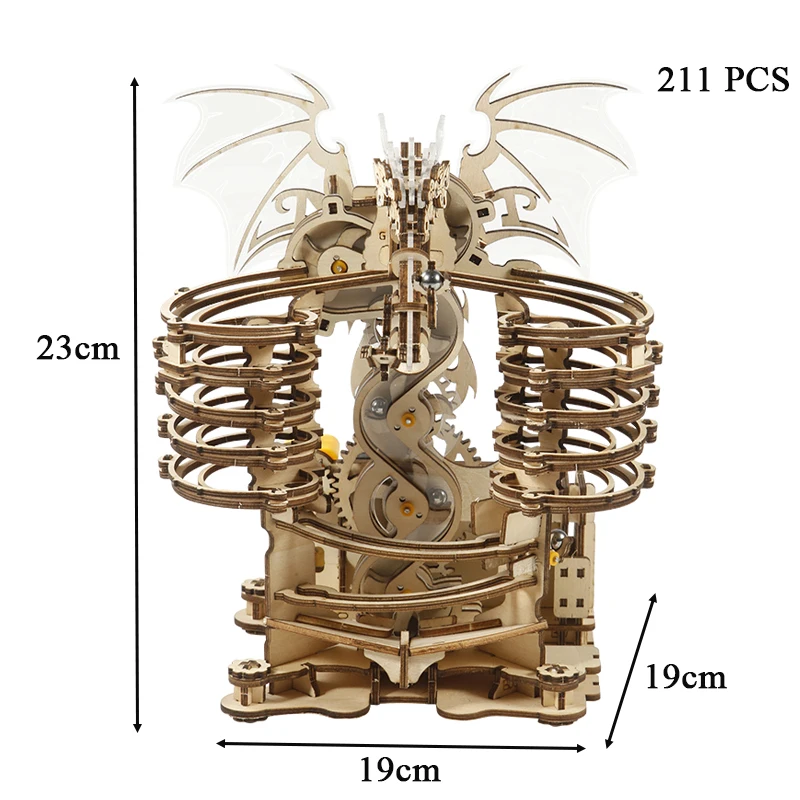 DIY 3D Puzzle Wooden Miniature Building Kit High Complexity Marble Run Puzzle Set Jigsaw Puzzle Toys for Children Birthday Gifts