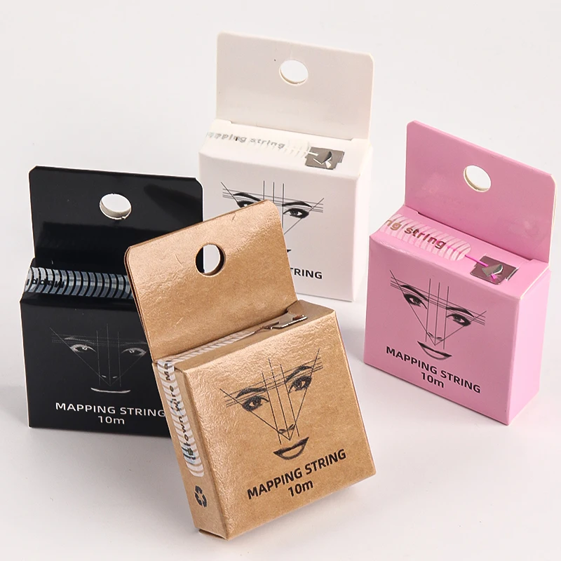 4 colori sopracciglio tatuaggio filo marcatore filo righello linea ausiliaria disegno con inchiostro posizionamento linea di mappatura scatola strumenti per sopracciglia