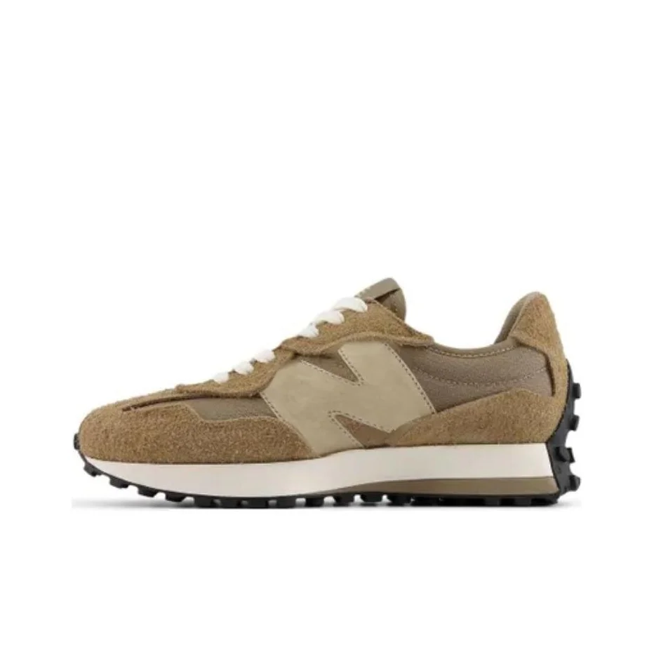 حذاء الجري New Balance NB 327 رياضي، مريح، متعدد الاستخدامات، منخفض القطع للرجال والنساء، باللون البني.