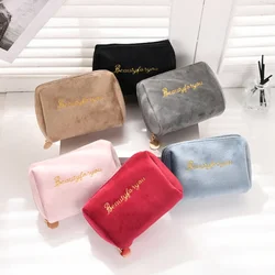 Velvet Zipper Makeup Bags Women's Cosmetic Bag Travel Female Lady Girl Brush Lipstick Storage Toiletry Kit Pouch Beauty Bags