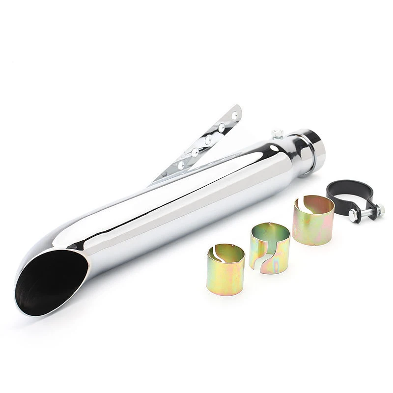 Chrome Motorcycles Slash Cut Exhaust Muffler Pipe for 1-3/8