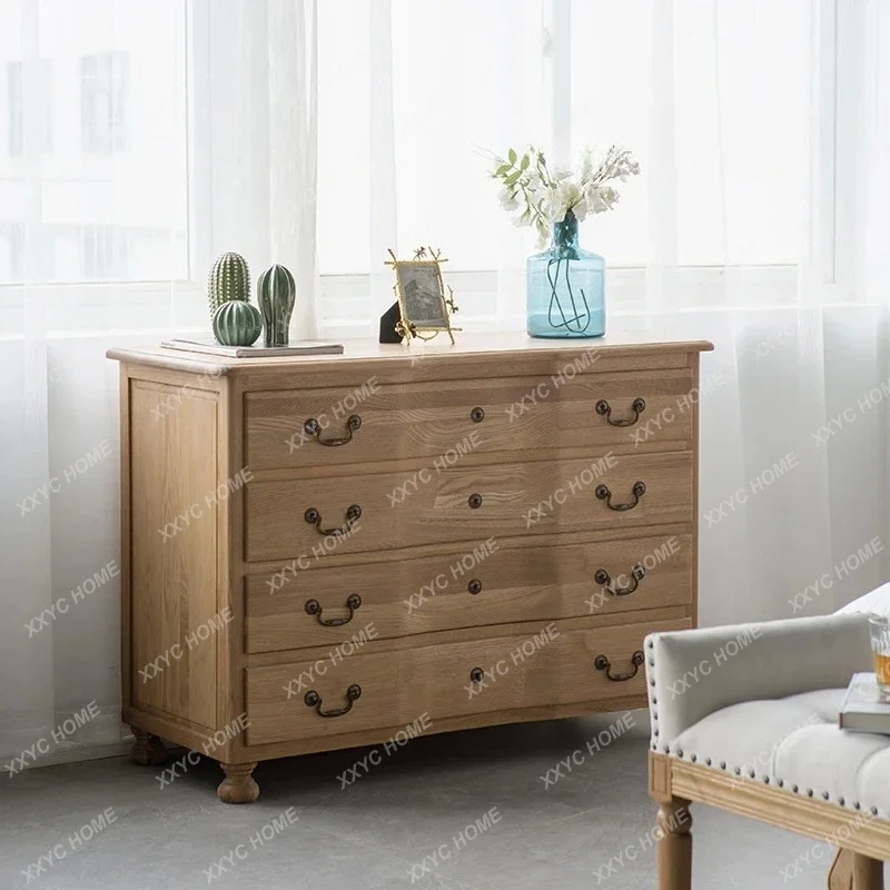 

Loak four-chest cabinet bedroom home locker retro log side cabinet nostalgic