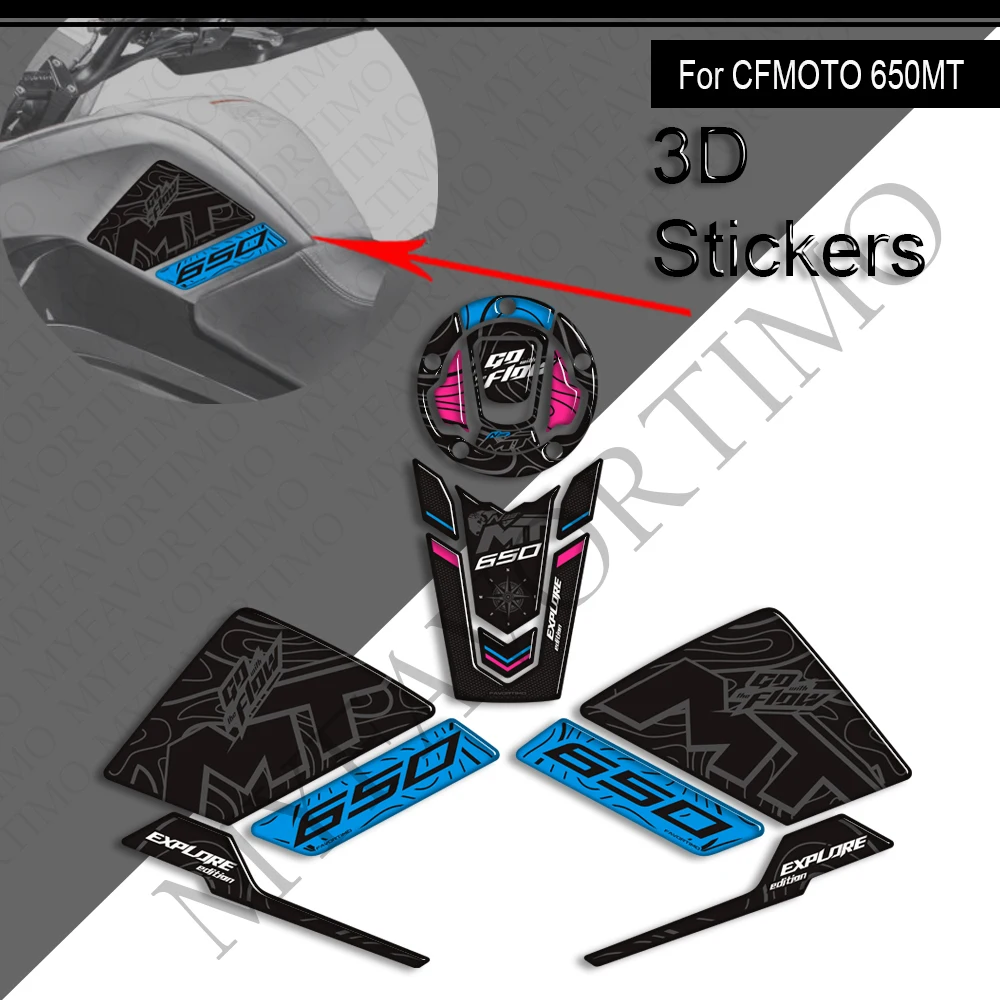 

For CFMOTO MOTO 650MT 650 MT Adventure Touring Bike Tank Pad Side Grips Fuel Oil Knee Protector Stickers Decals for Motorbike