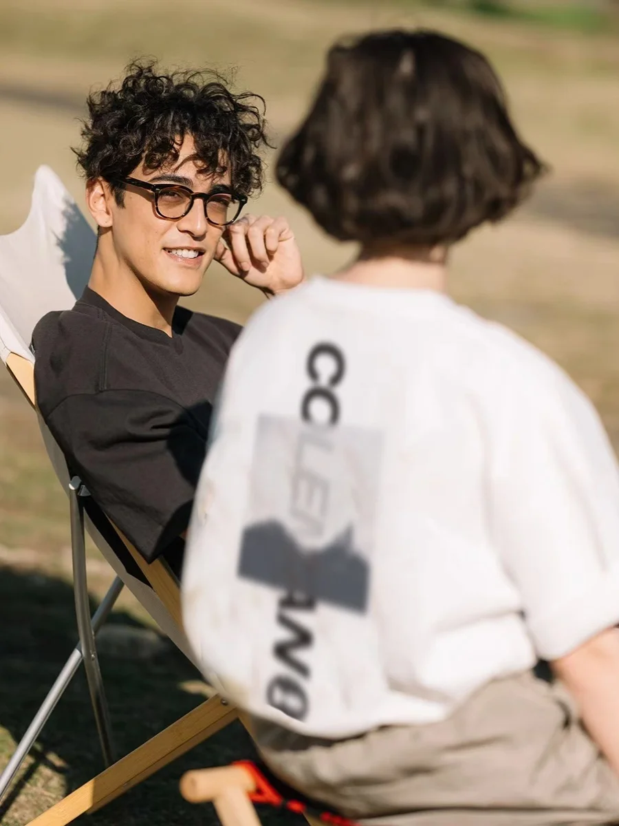 

Japanese Outdoor Camping Clothes Round Neck Short-sleeved T-shirt Men's Round Neck Loose Casual Large Size Half-sleeved Women's