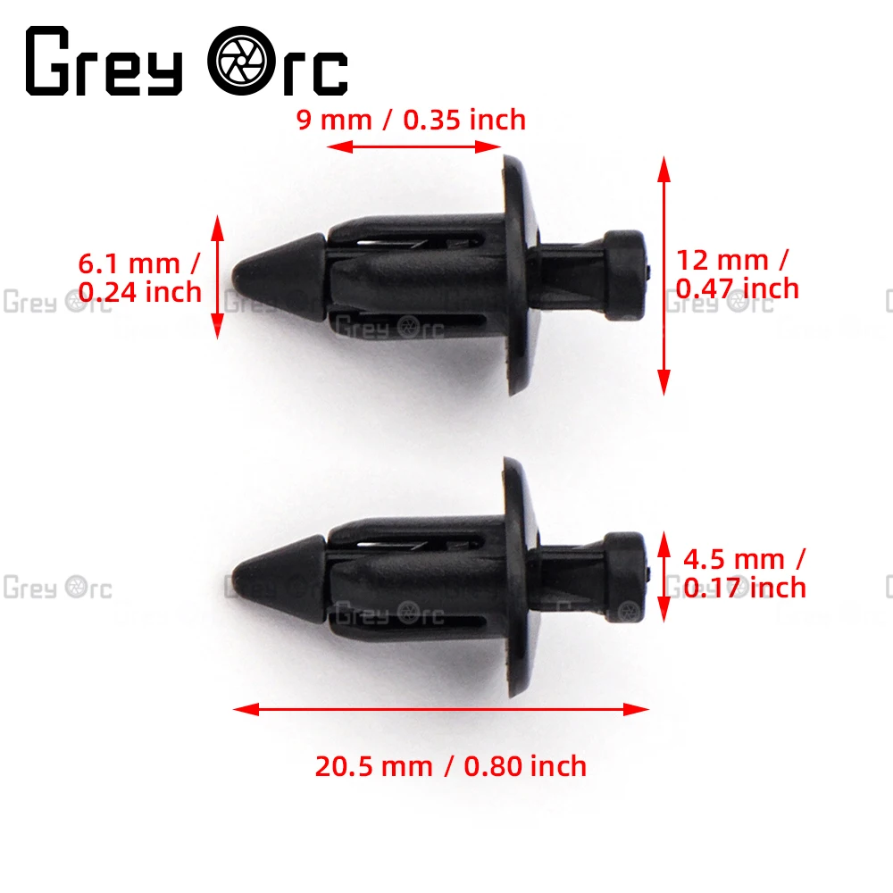 20Pcs Universal Car Fairing Black Rivet Setting Panel Fastener Clips 6mm 7mm 8mm Plastic Push Pin Fastener