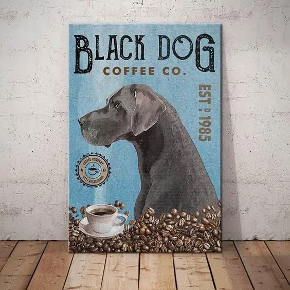 Metal Sign Great Dane Dog Coffee Company Vintage Kitchen Signs Wall Decor Aluminum Signs for Home Bars Pub Club Cafes