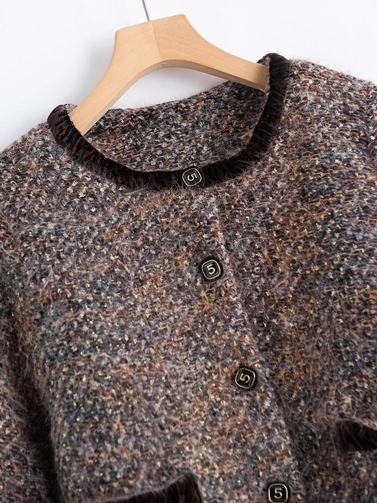 الشتاء أزياء أنيقة السيدات جديد القهوة الدافئة أسفل معطف س الرقبة واحدة الصدر واسعة الخصر مكتب الإناث بطة أسفل معطف قصير