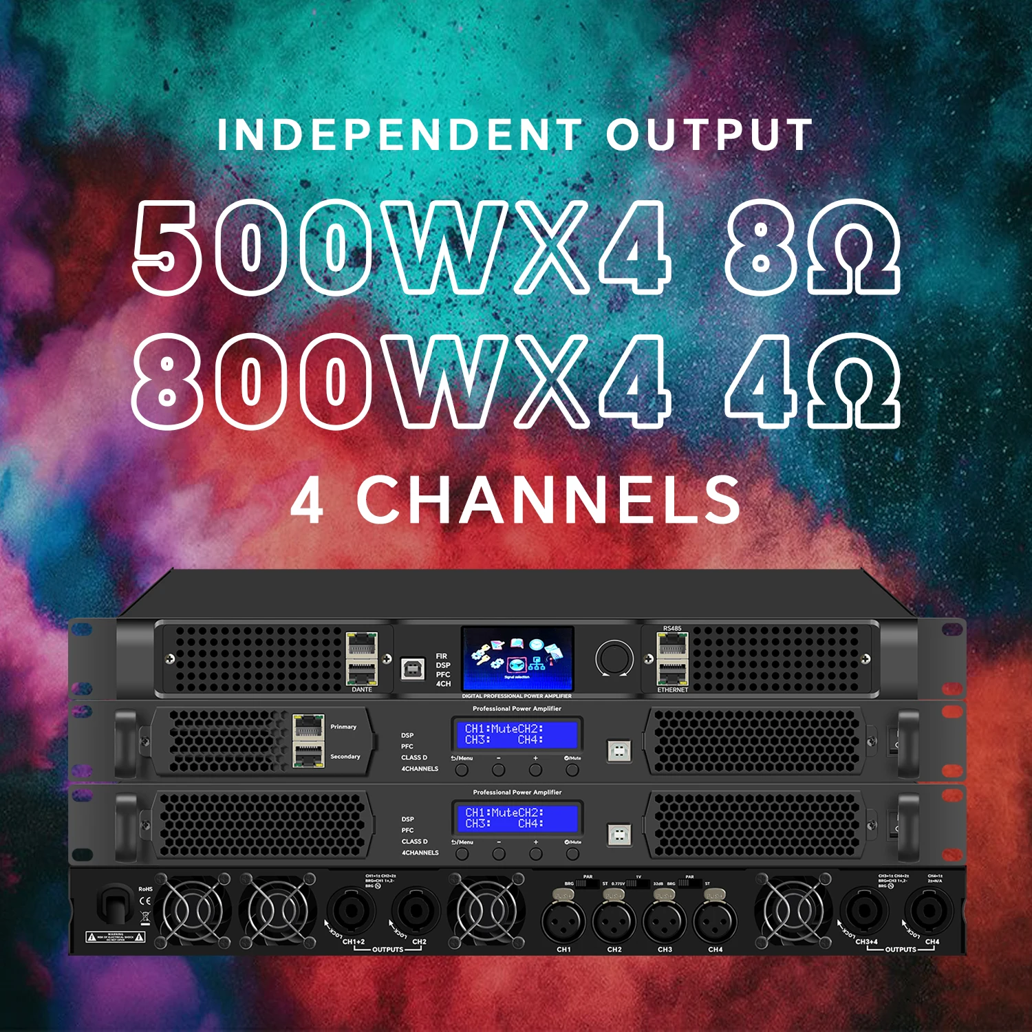 

GAP-DP4000 Профессиональный цифровой усилитель DSP-процессор 4-канальный высококачественный аудиоусилитель мощности