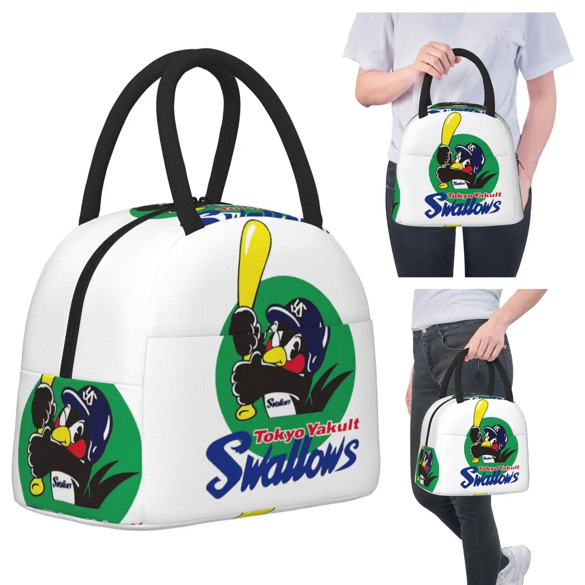 

Tokyo Yakult Swallows Lunch Bags Insulated Bento Box Portable Lunch Tote Resuable Picnic Bags Thermal Bag for Woman Girl School