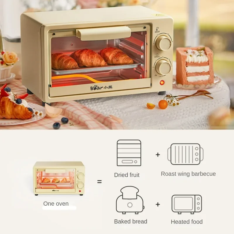 Mini horno eléctrico integrado multifunción para Pizza, electrodoméstico para hornear, accesorios de cocina, 10L