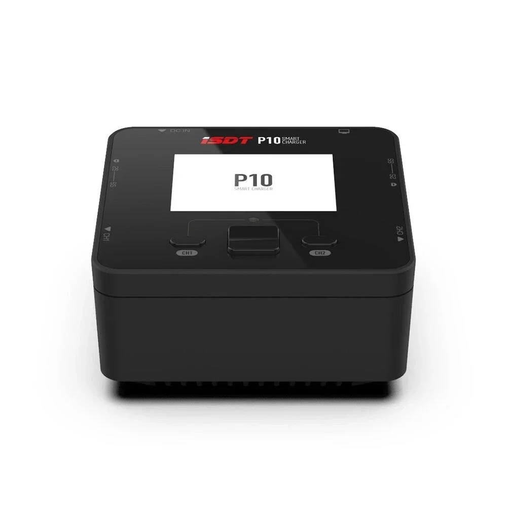 ISDT P10 LiPo-batterijbalanslader DC 250WX2 10A 400W Tweekanaals uitgang 1-6S Li-ion Levensduur NiCd NiMH LiHV PB Slimme batterij