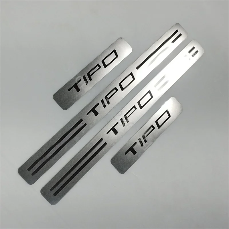 for FIAT TIPO  2015 2016 2017 2018~2020 Stainless Steel Scuff Plate Door Sill Guards Thresholds Cover Trims Car Accessories
