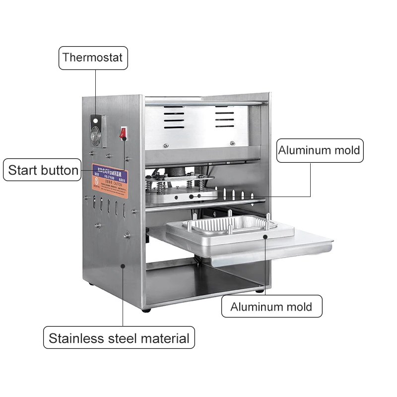 Semi-automatic Packaging Machine Soup Bowl Sealing Machine Aluminum   Container Sealer for Cake Embryo and Dessert