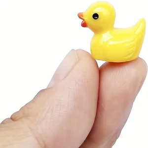 100 قطعة البط المطاطي الأصفر مجموعة مصغرة الجنية حديقة المناظر الطبيعية دمية لطيف الديكور DIY اكسسوارات للأطفال اللعب هدية الوقت أعلى 6 مبيعات دراجة مستعملة 100 ريال - رقم 5