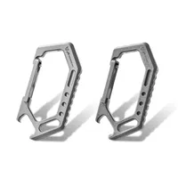 Titanium Alloy Quick-Release Carabiner Keychain EDC Multitool with Bottle Opener for Outdoor & Car Keys (Springless Lightweight)