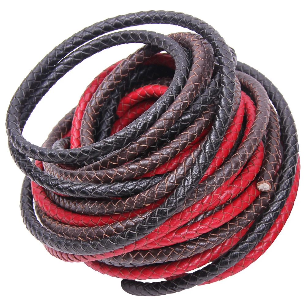 

Multicolor Braided Leather Cord 3/4/5/6mm Round Genuine Leather Cord String Rope Leather Ribbon DIY Necklace Bracelet Making