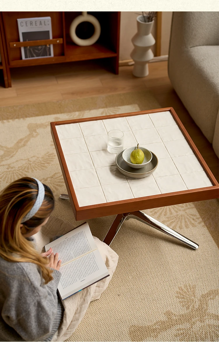 JJNordic Modern Simple Mubai Coffee Table Lifting Edge Few Bauhaus Style Tile Table Living Room Home