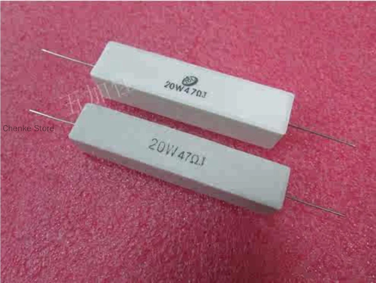 

20PCS/20W47RJ SQP 20W 47R 5% high-power axial cement resistance width 14, length 60, thickness 13