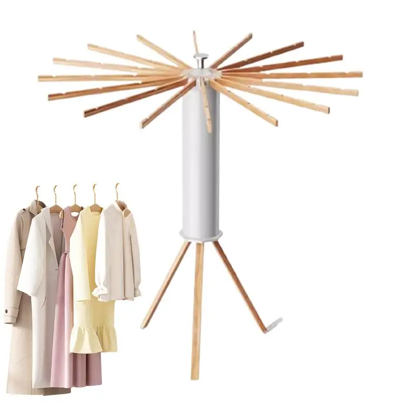 

Collapsible Tripod Drying Rack Tripod Clothes Rack Garment Rack Portable Foldable Stable Wooden Tripod Drying Clothing Rack