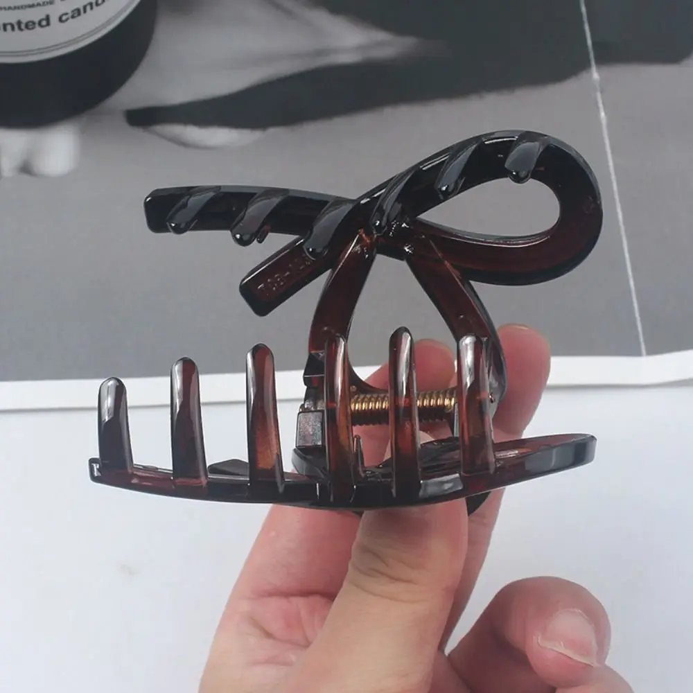 

New Vintage Bow Tie Hair Claw Clips Durable Large Ponytail Hair Clamps Easy to Use Hairpin Hair Accessories