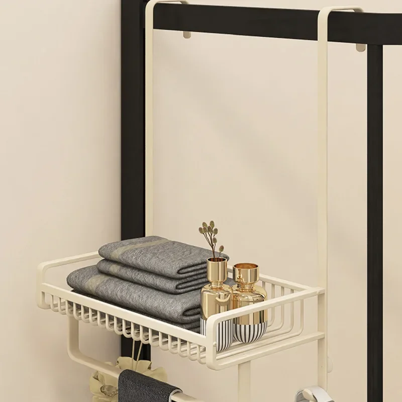 Creamy Wind Bathroom Storage Rack Detachable Hook Thickened Reinforced Shelf Stable Non-Slip Organizer Versatile Bath Storage