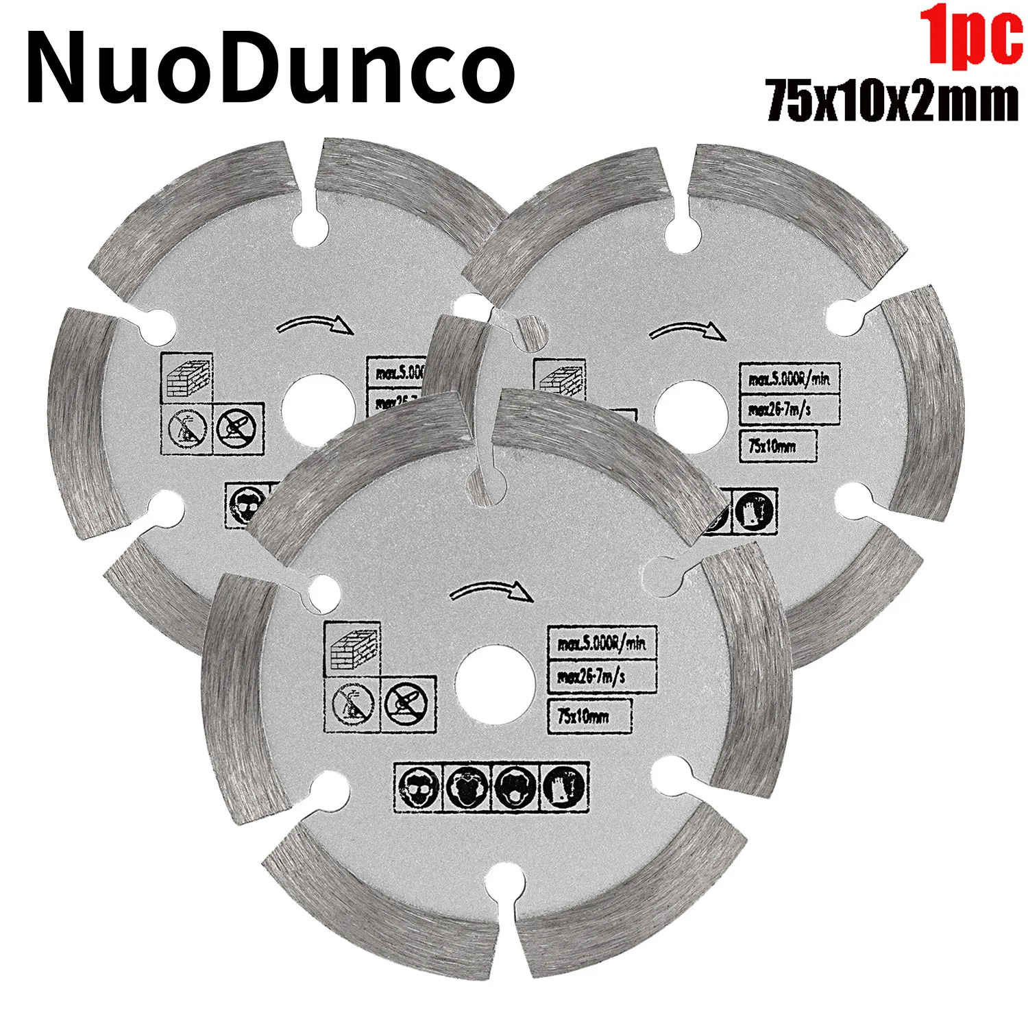 NuoDunco 3-inch Diamond Cutting Blad 75mm Stone Cutting Disc Mini Circular Saw Blade for Cutting Concrete Ceramic Brick Marble