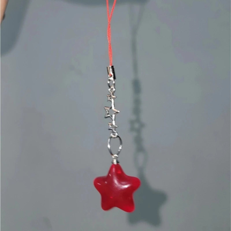 Bunter fünfzackiger Stern-Kristallperlen-Schlüsselanhänger-Anhänger, Hängeetiketten, Legierung, Schmuck, Halskette, DIY-Zubehör – Detail 10