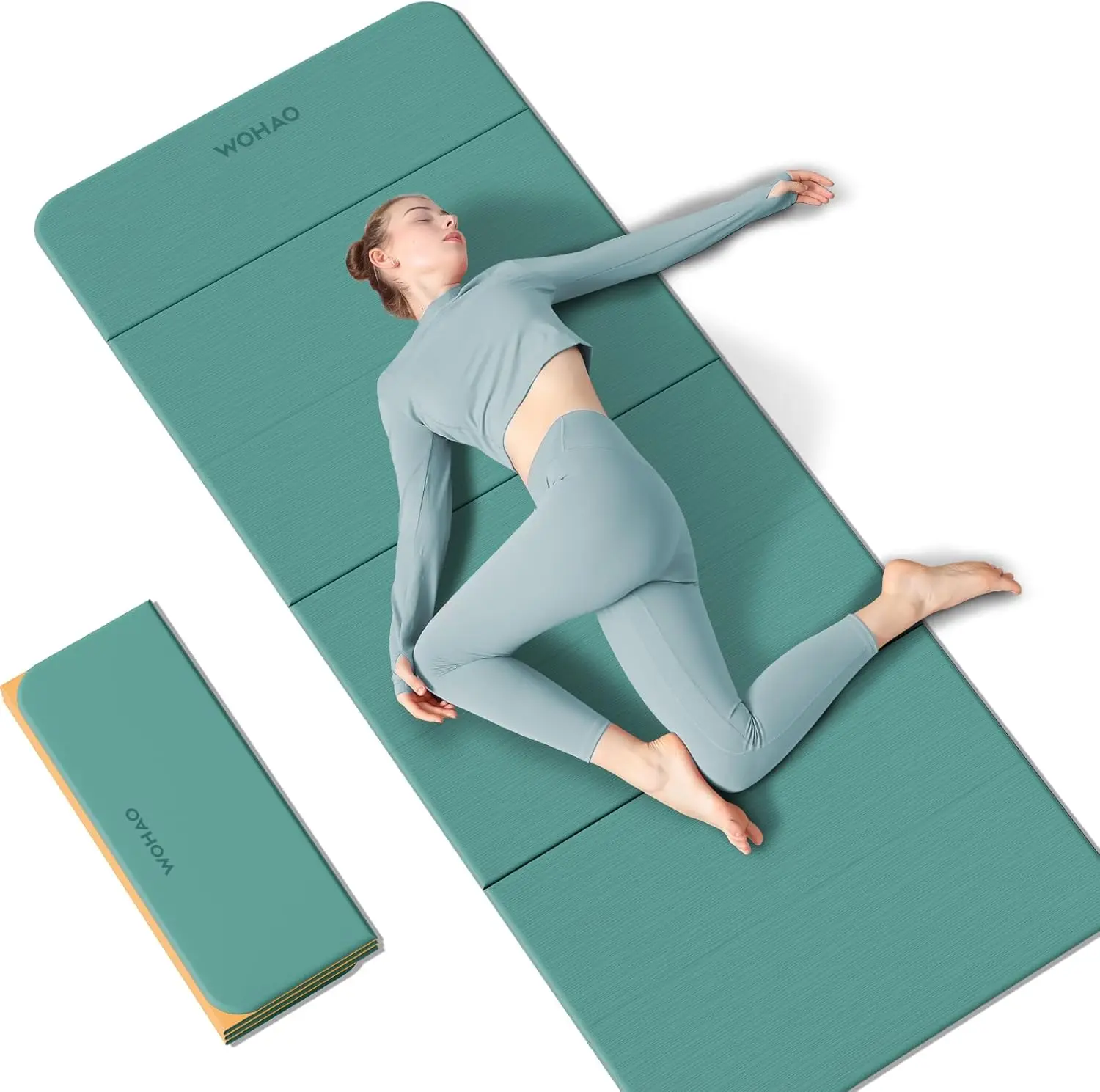 

7-Fold Yoga Mat 70x24 Inches, 1/2 Inch Thick Compact Non-Slip TPE Exercise Mat for Travel & Home Gym