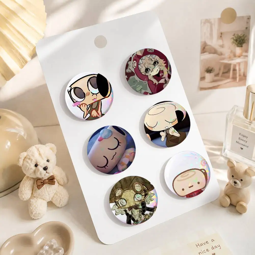 A-Shelly 75x75 25x25 Mm Cartoon Round Brooches On Backpack Shirt Accessories Jewelry Badge Gift For Friends