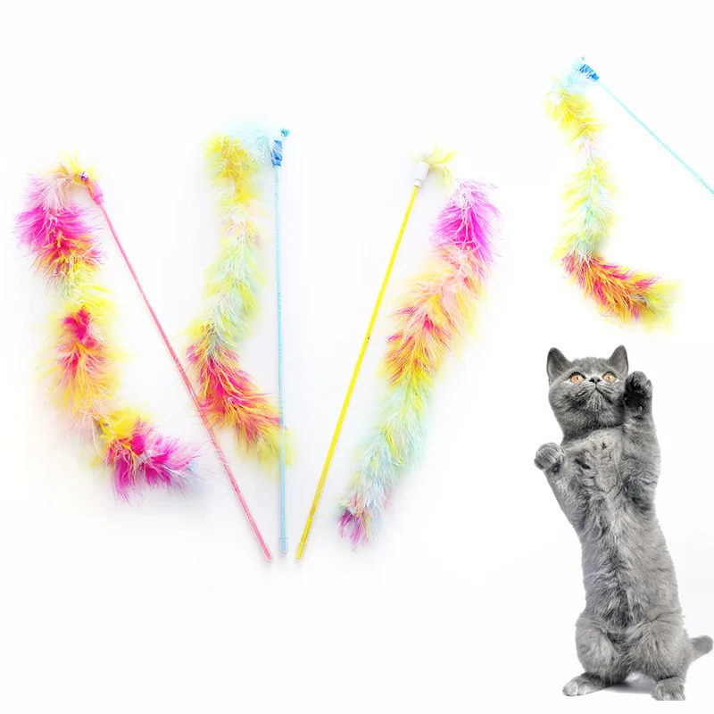 New cat toys seven-color feather funny cat stick fairy full of cross-border factory spot wholesale pet supplies Cats toys Toy