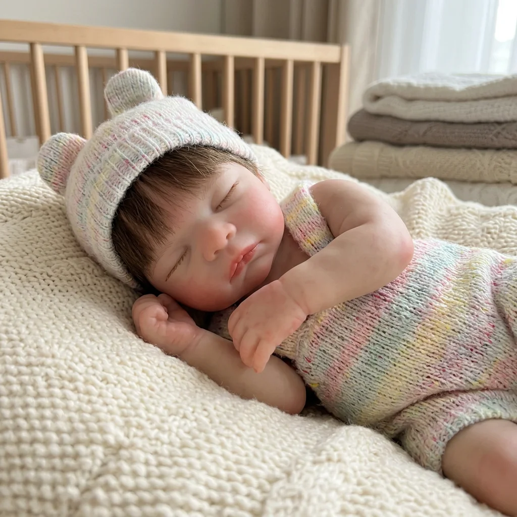 10 Inch Full Body Silicone Reborn Doll Rooted Hair Design Lifelike Hand Painted Waterproof Collectible Art Ornament for Holiday