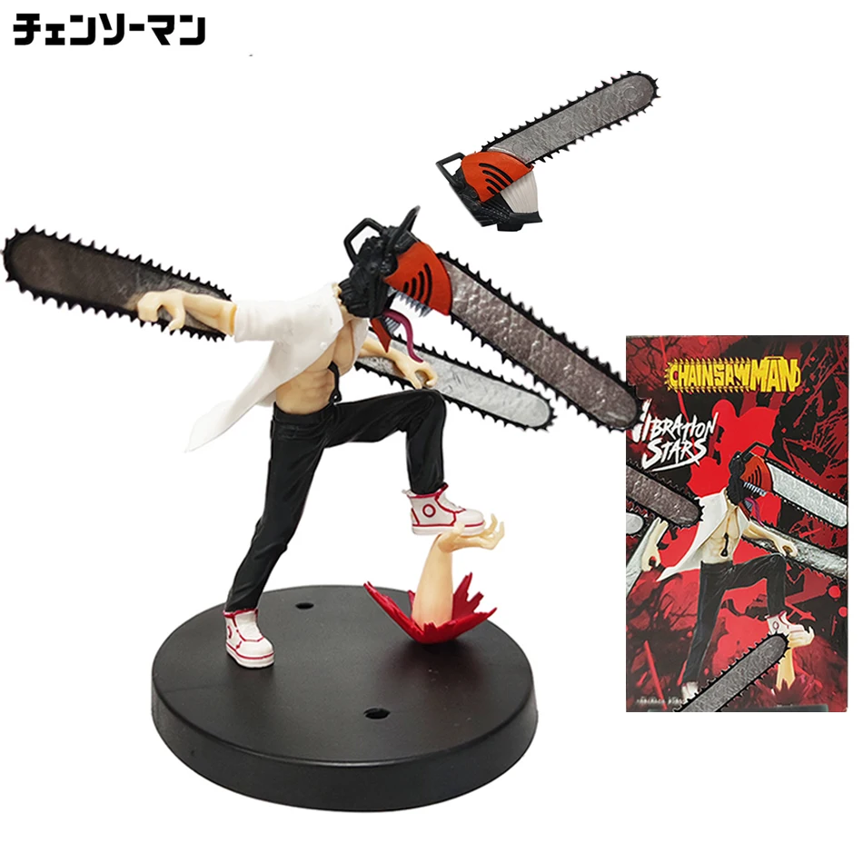 13cm Anime Chainsaw Man Figure Pochita Denji Action Doll Interchangeable Head Collectible PVC Model Toys Children Gift