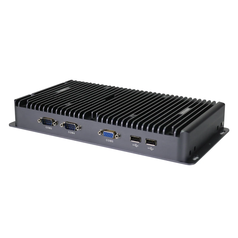 HUNSN Lüfterloser Mini-PC, Industriecomputer, IPC, Intel Celeron/I3/I7, IX02, Windows 11/Linux Ubuntu, TPM2.0, Watchdog, WOL, 4G, 4 LAN, 4COM