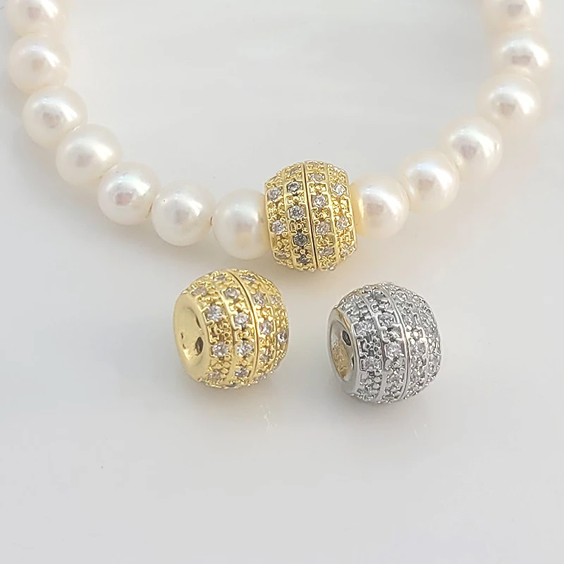 

1pc Copper-inlaid Zirconium Spherical Spiral Twist Pearl Chain Connector DIY Bracelet Necklace Accessory Jewelry Making Material