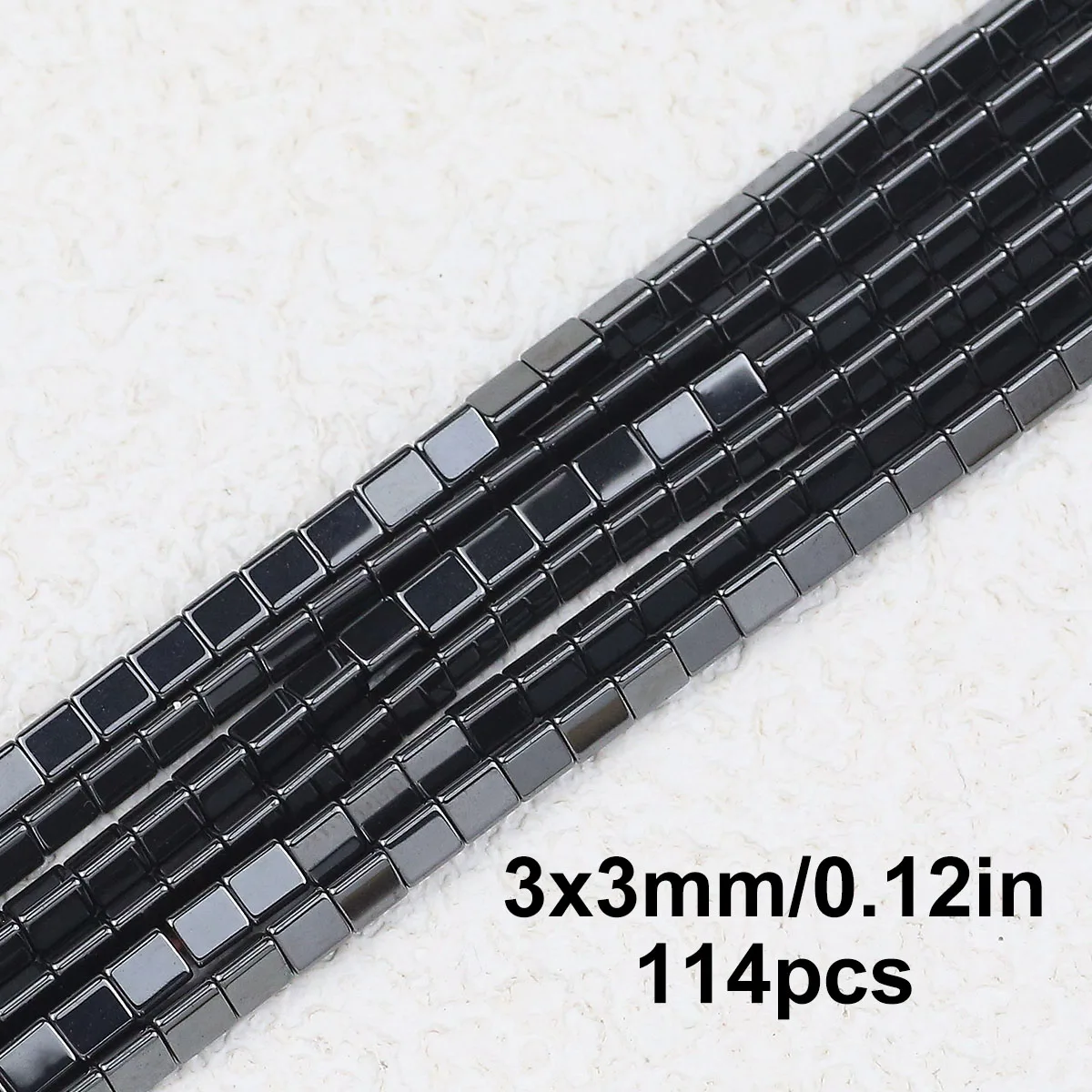 3X3MM Black Hematite Three-sided Column Shape Natural Beads Loose For Jewelry Making Bracelets Pendant Necklaces DIY Accessories