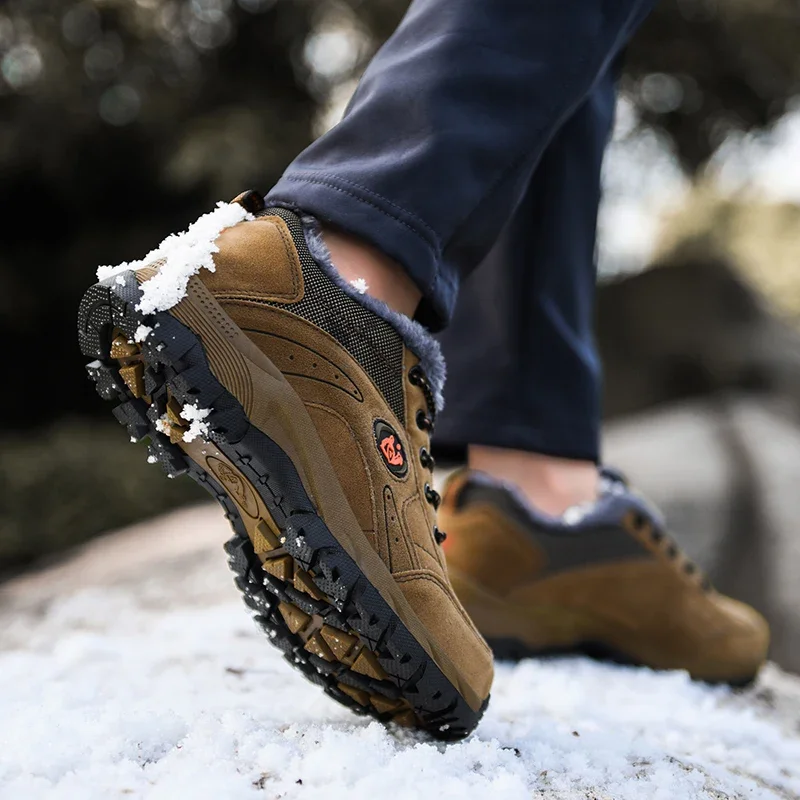 Winter Snow Large Size 36-49 Outdoor Hiking Shoes Climbing Shoes Men Cotton-padded Hard-Wearing Sneakers Men Free Shipping