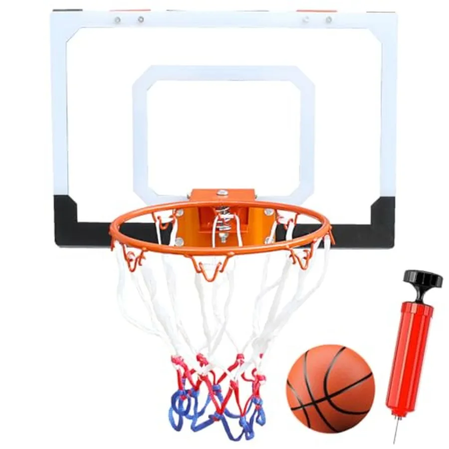 

Indoor or Outdoor mini Basketball Hoop, ABS plastic, blue and orange, suction cup mount, lightweight and portable for kids aged