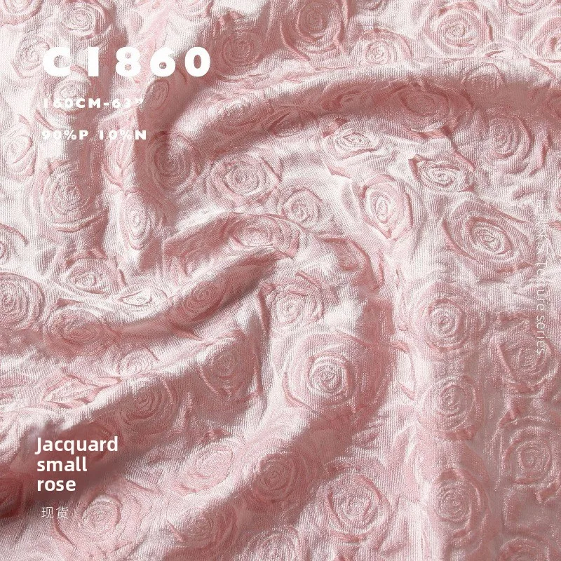 

Rose No Elasticity Yarn Dyed Jacquard Fabric for Suit Cheongsam Dress Clothing Diy Cloth By The Meter Sewing Material Fabrics