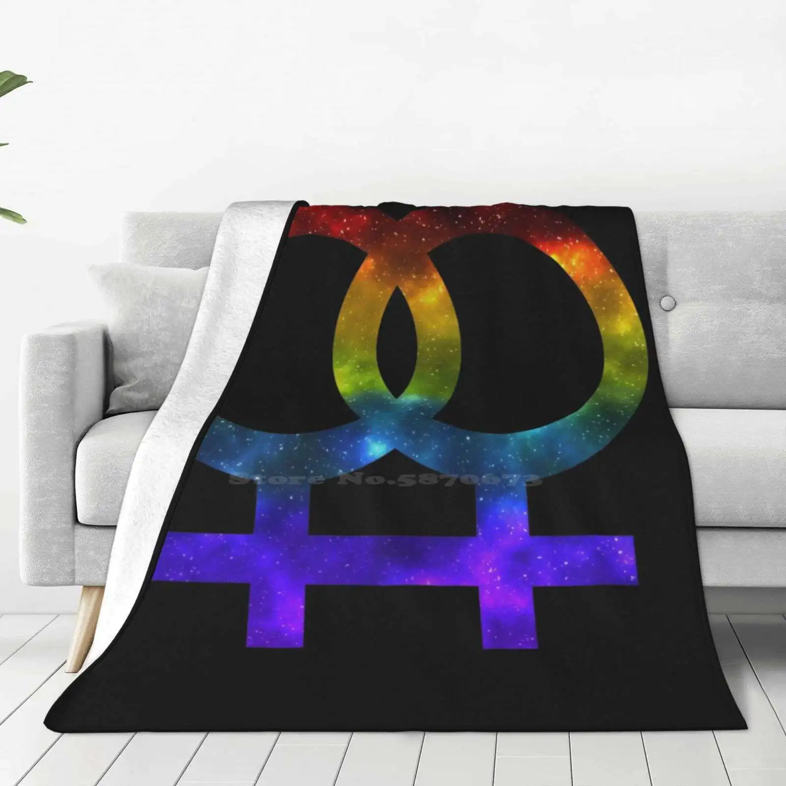 Lesbian Galaxy Symbol New Arrival Fashion Leisure Warm Flannel Blanket Lesbian Lgbtqia Lgbtqa Gay Pride Rainbow Pride Flag Wlw