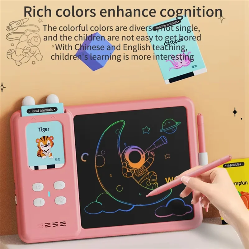 

A34M-Children's Painting Lcd Writing Tablet Montessori Visual Text Learning Machine Toys Speaking Kids Drawing Board