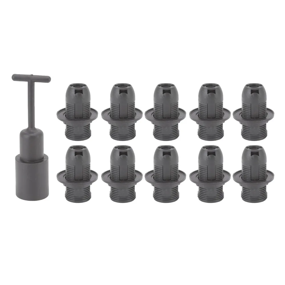

10PCS Stable E14 E14 Lamp Holder Black White E14 Lamp Socket ABS E14 Light Socket Lamp Repair