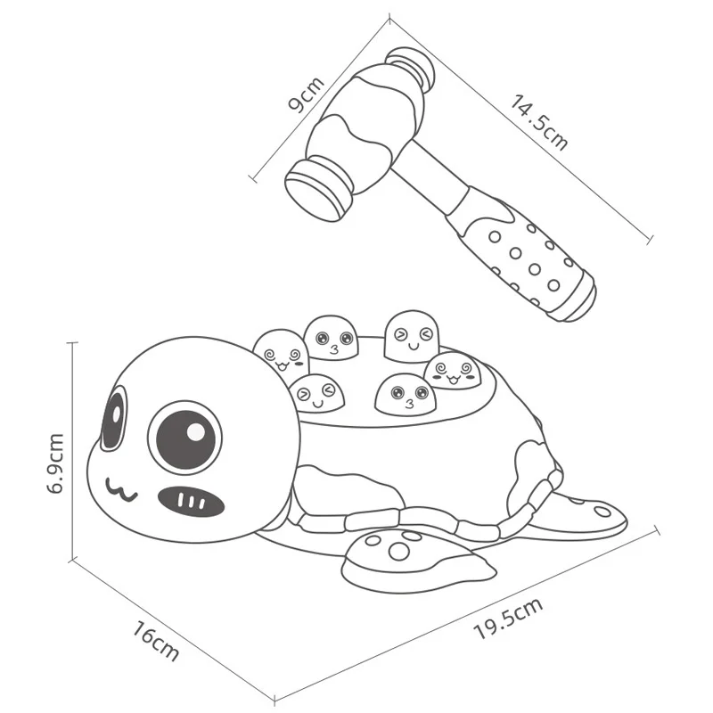 Turtle Baby Toy Montessori Learning Game Educational Puzzle Gift for 0 6 12 24 Months Toddler Noise Maker with Hammer view 6