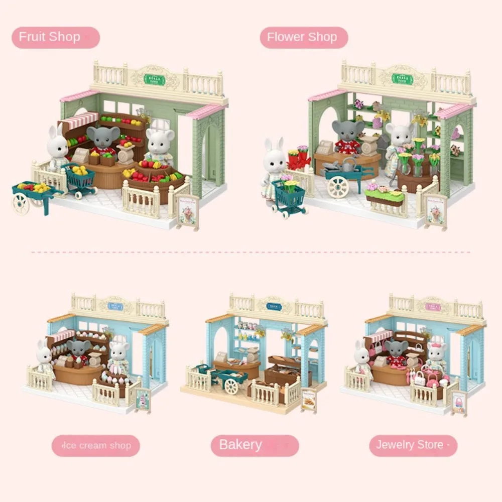 Scene Model Dollhouse Furniture Miniature Toy Bathroom DIY Toys Miniature Items Dollhouse Accessories Florist Fruit Store