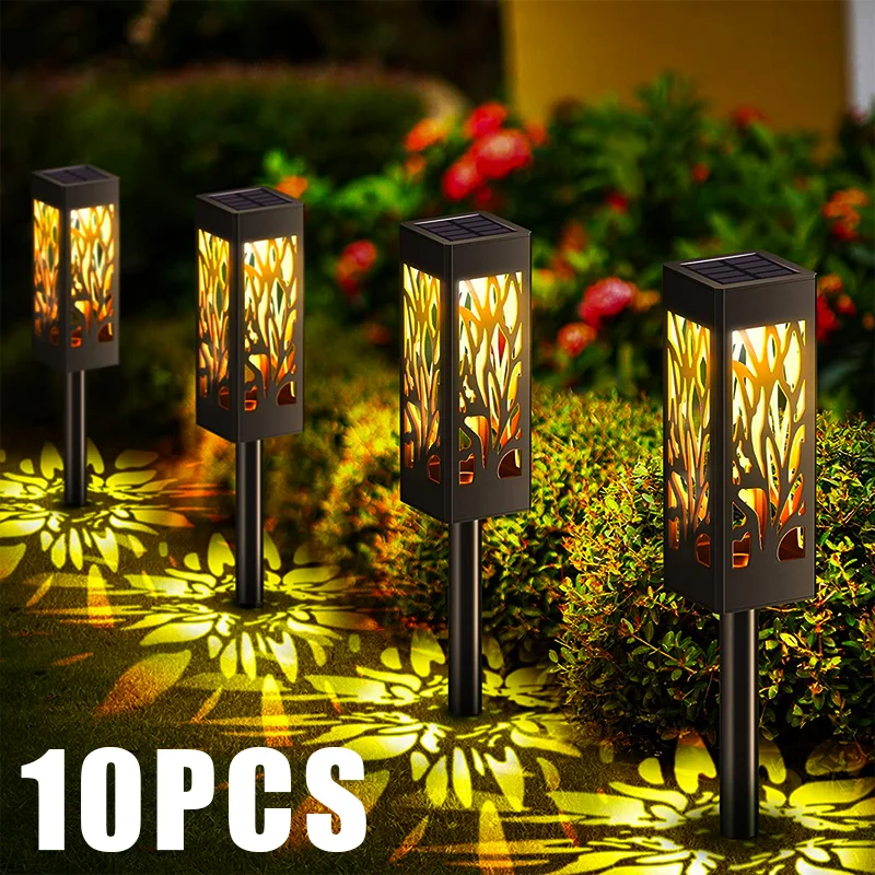 

10Pcs Garden Solar Lights Outdoor Waterproof Gardens Pathway Lightings Landscape Patio Yard Lawns Lamps Christmas Festival Decor