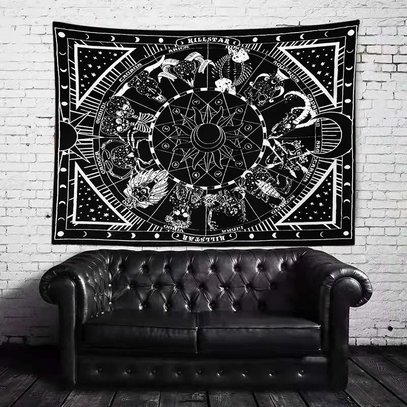 New Wall Tapestry Black and White Stars Bedroom Decoration Tapestry Tapestry Art Abstract Background Cloth Wholesale