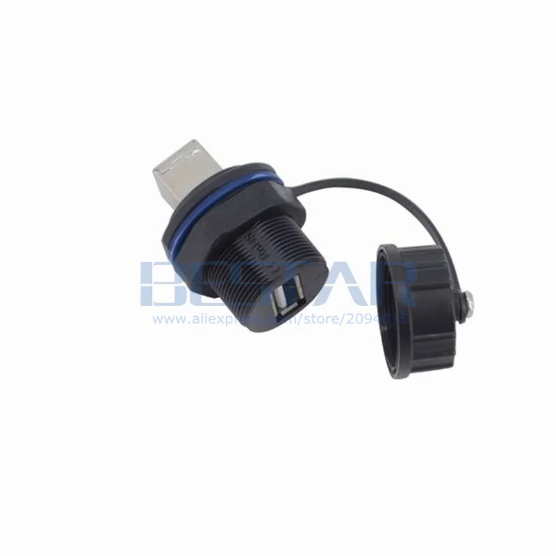 Enchufe impermeable USB 2,0 Industrial tipo A hembra a tipo B hembra M20 M25 adaptador de escaneo de impresión conector con tapa a prueba de polvo