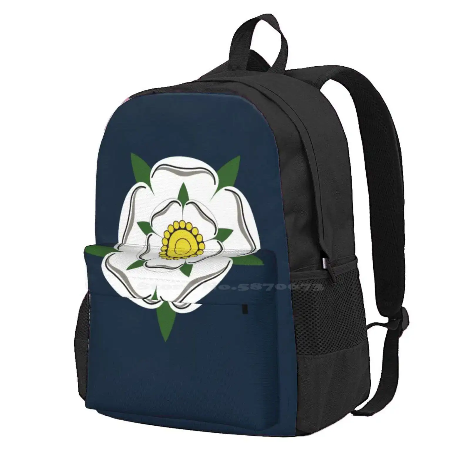 Yorkshire Flag Hot Sale Schoolbag Backpack Fashion Bags Yorkshire Flag Rose Flower Symbol Uk England United Kingdom York Shire