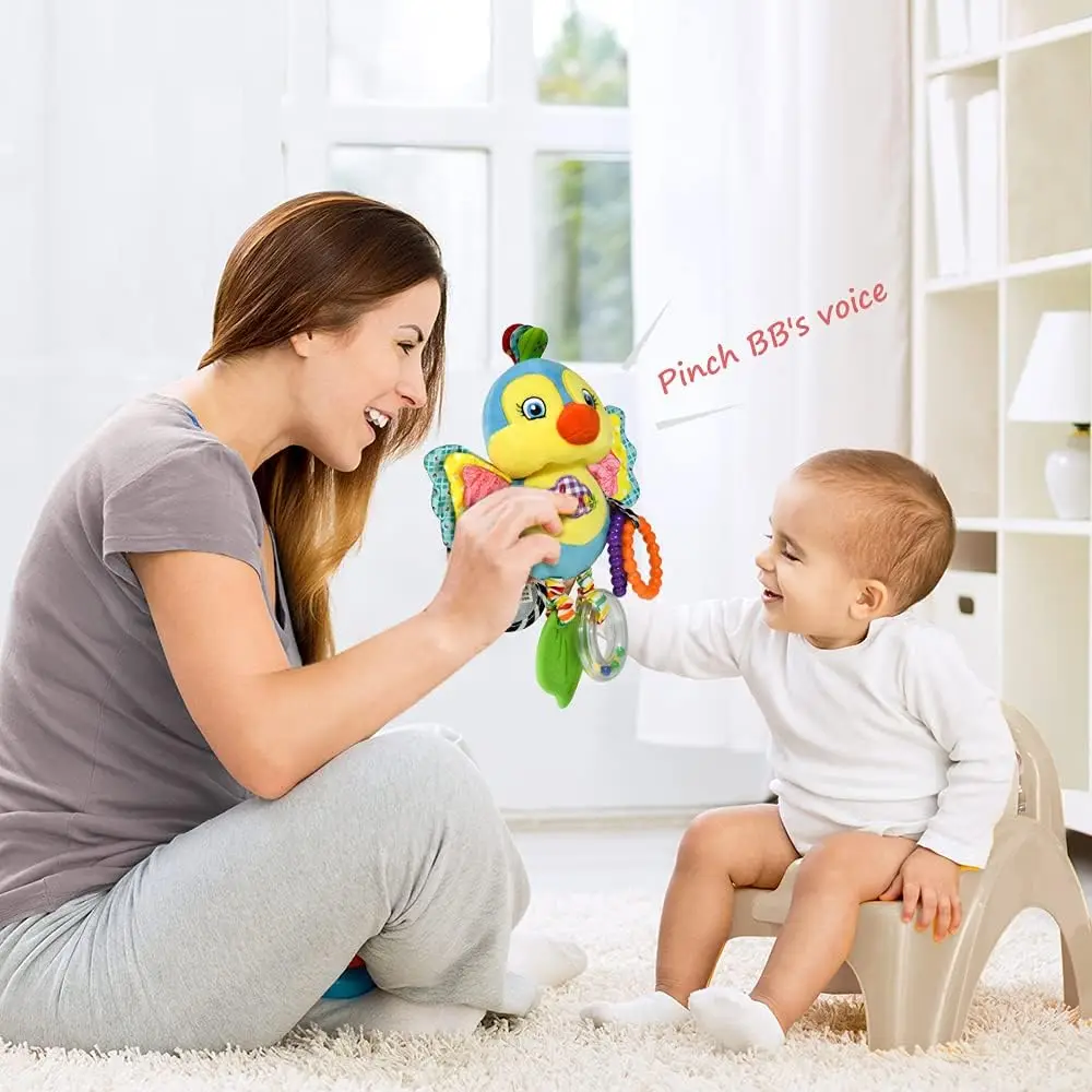 Jouet de poussette de siège de voiture de bébé, hochet d'animal en peluche, lit de nouveau-né avec le son de hochet de TeWindsor, cadeaux de Noël