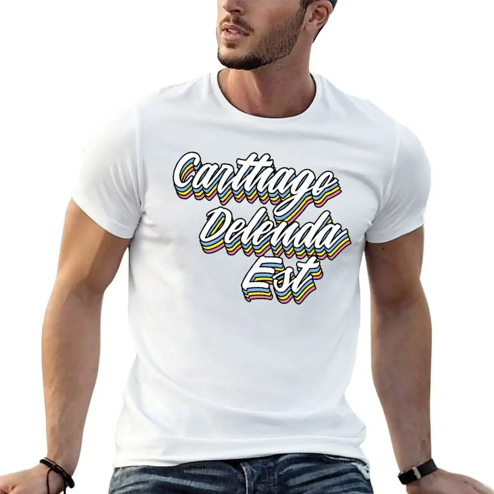 Carthago Delenda Est - Pop Latin T-Shirt quick drying cotton graphic tees oversized mens white t shirts