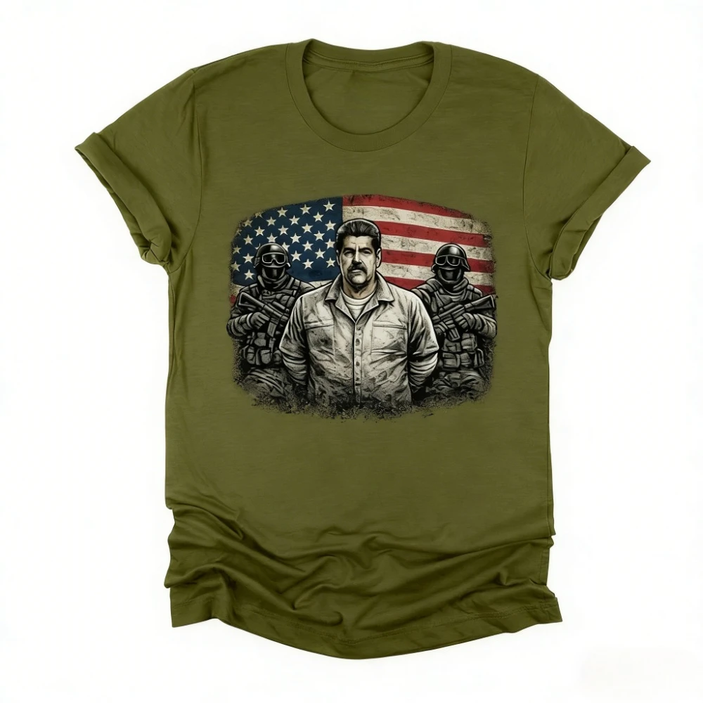 Venezuela Libre Shirt Captured Maduro Graphic Crewneck T-shirt Venezuelan Freedom Protest TShirt Men Women Streetwear for Events